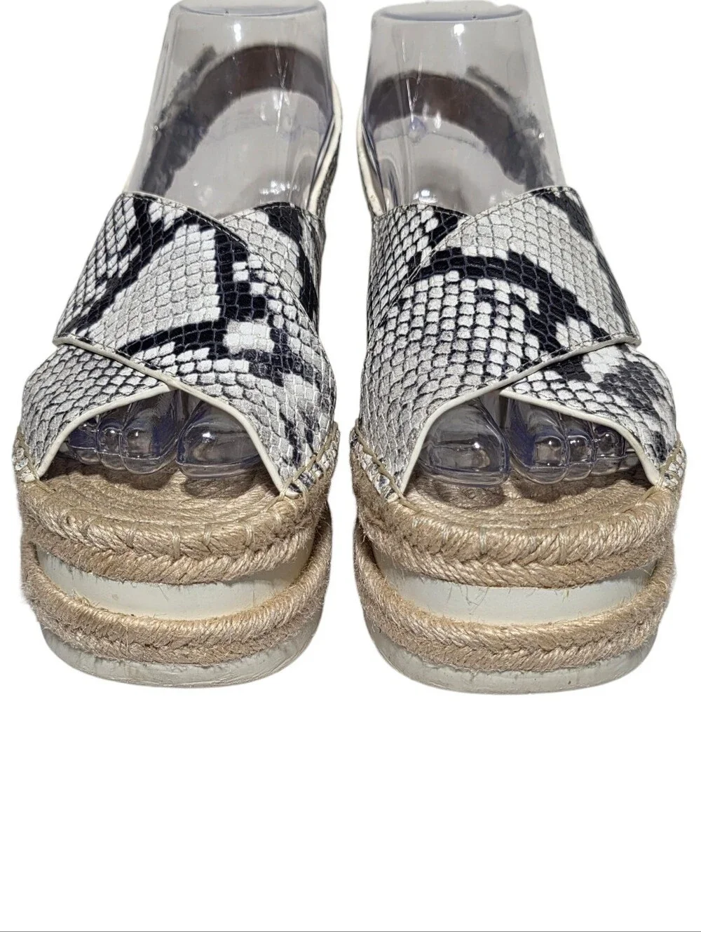 EUC MARC FISHER GANDY SNAKESKIN PLATFORM ESPADRILLE SANDALS SZ 6